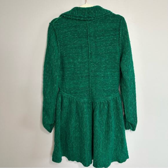 Free People Loch Raven Kelly Green Sweater Wool Jacket Women’s Size Medium - Picture 6 of 7